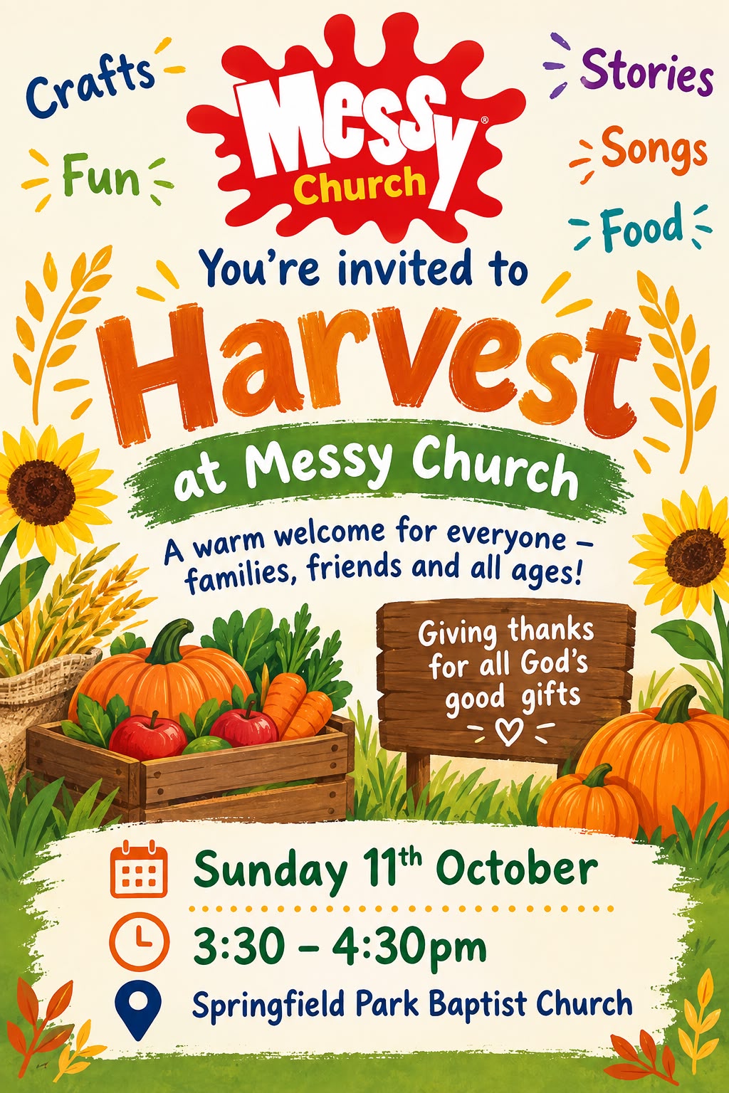 Messy Harvest Church 11th October 3:30pm